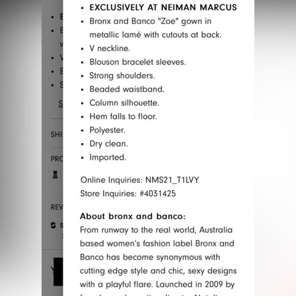 BRONX AND BANCO FIRMAL GOWN SIZE SMALL - Picture 7 of 9